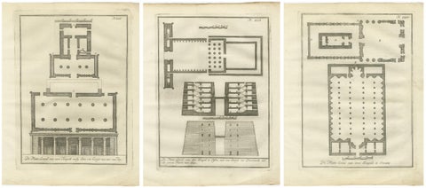 Ancient Egyptian Temple Plans, Edfu, Erment, Esna & Thebes, c.1776 Engravings, view 5