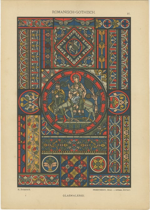 Romanesque-Gothic Artistic Fusion in Ornamentenschatz, 1887, view 2