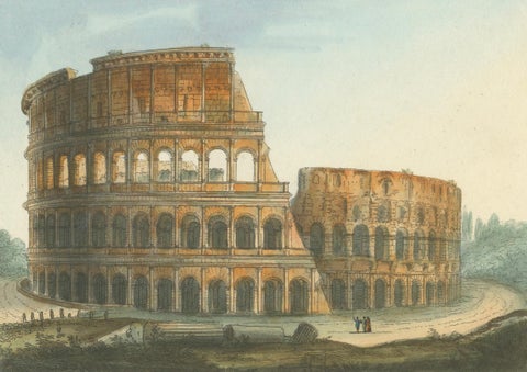 Anfiteatro Flavio detto il Colosseo, Antique View of the Colosseum, ca.1840, close-up 3