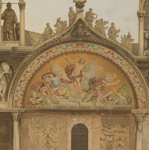 Pl. 15 Antique Print of the Portal of San Clemente of the Basilica of San Marco, view 4