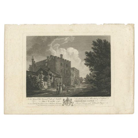 Engraving of Greystoke Castle, Penrith in the County of Cumbria, England, 1778, view 2