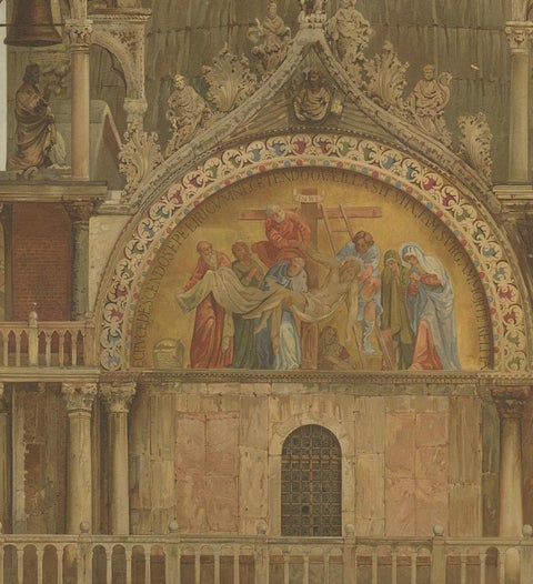 Antique Print of the Portal of Sant'Alipio of the Basilica of San Marco, 1881, view 4