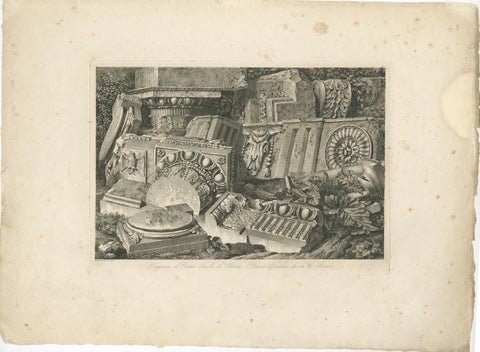 Architectural Fragments of Écouen Castle, Engraving by Baltard, c.1800, view 2