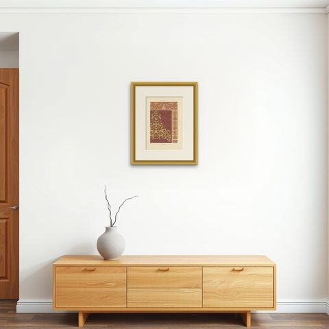 16th–17th C. Renaissance Scrollwork, Ornamental Design, Plate LXXIII, 1869, shown framed on a wall, true to size