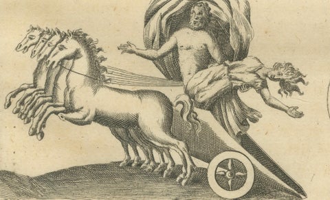 Antique Roman Chariot Reliefs and Medallions, Montfaucon Engraving, 1721, close-up 5