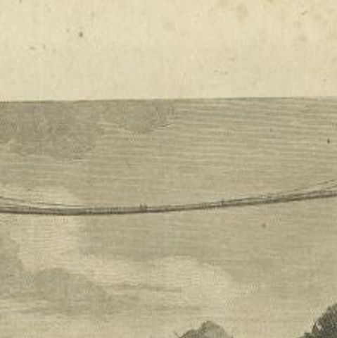 Antique Print of the Luding Bridge by Martyn, 1782, close-up 1