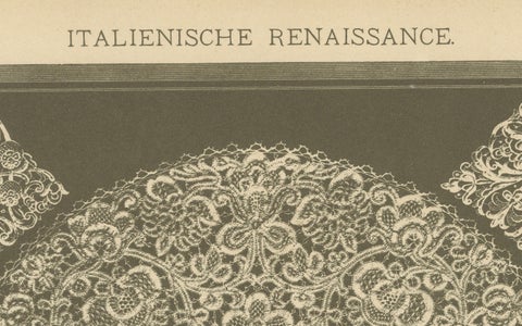 Italian Renaissance Lace Techniques from Ornamentenschatz, 1887, close-up 2