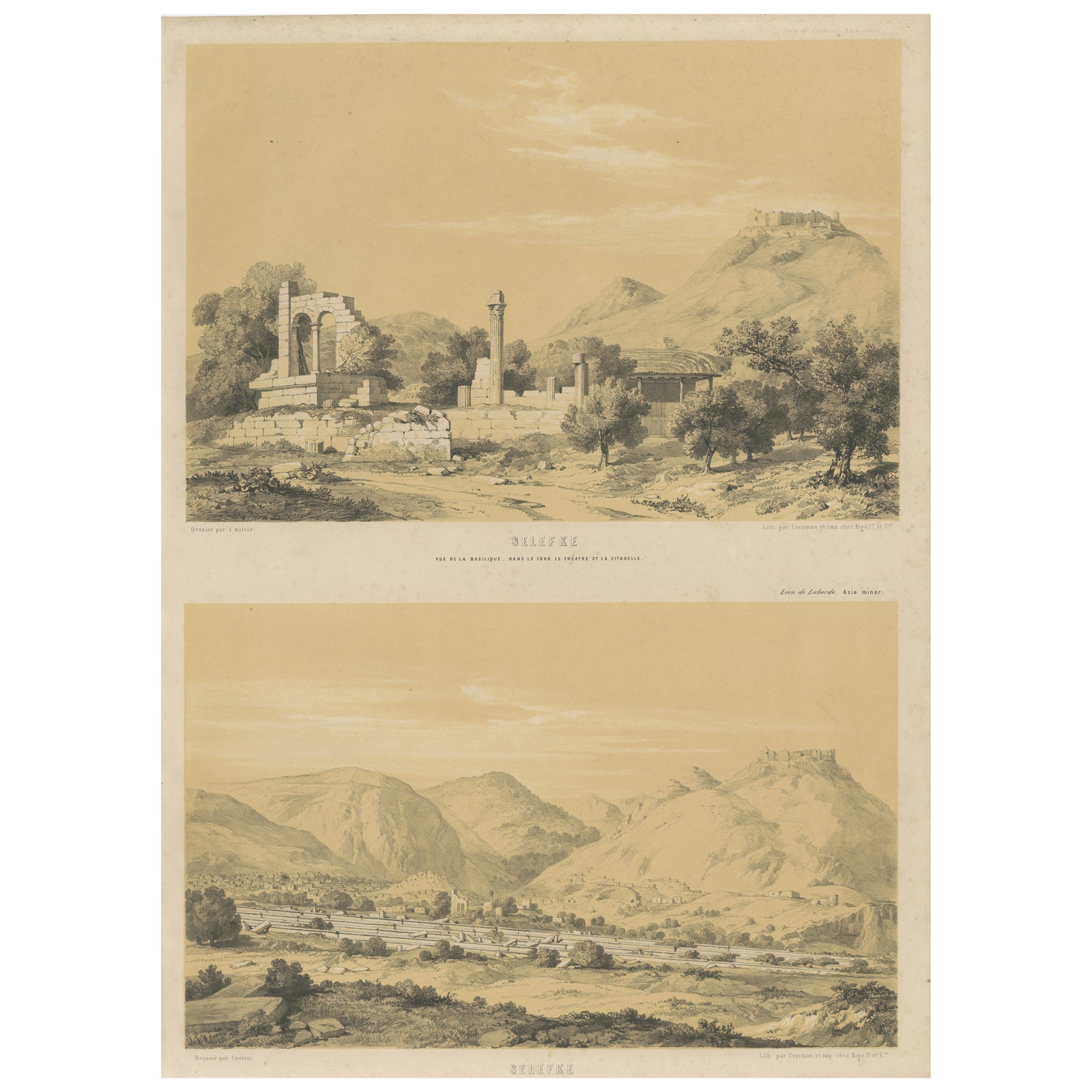 Selefke, Views of the Basilica and Citadel in Cilicia, Asia Minor by de Labode
