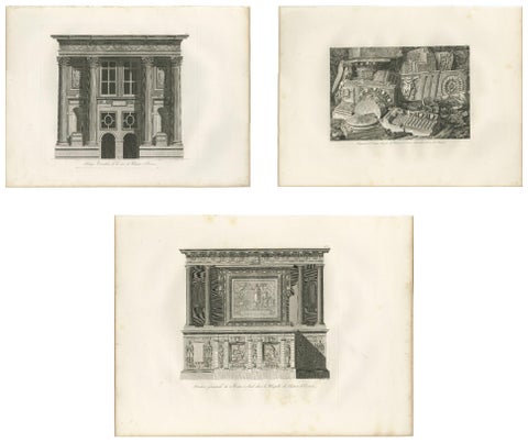 French Neoclassical Architecture Engravings Set, Château d’Écouen, 1803, view 2