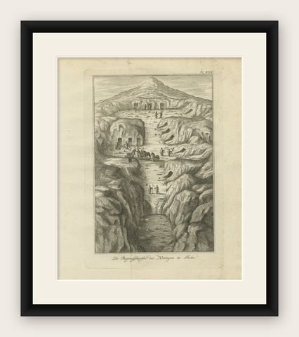 Royal Tombs in the Valley of the Kings, Thebes, Antique View, Egypt 1776, shown framed
