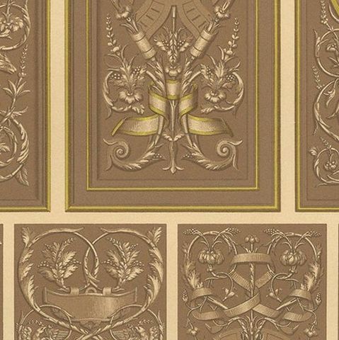 Pl. 90 Antique Print of Renaissance Panels from the Palace, Racinet 'circa 1890', close-up 1
