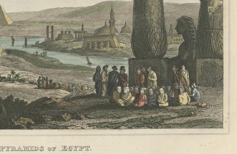 Timeless Majesty: The Pyramids of Egypt, A Rare 1828 Engraved Masterpiece, close-up 2