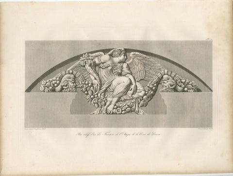 Antique Louvre Architectural Engravings Pair, French Neoclassical Reliefs, 1803, view 4