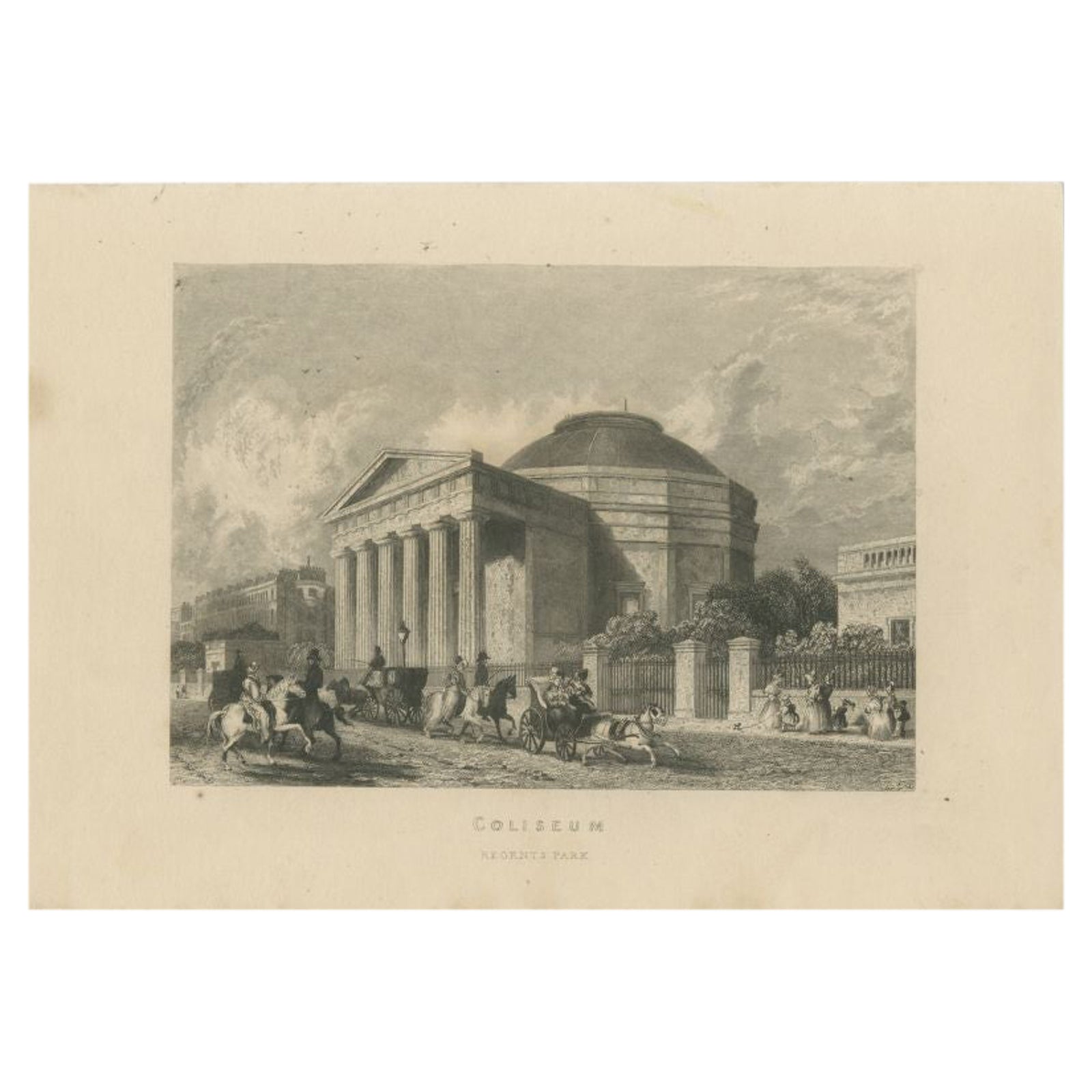 Antique Print of the London Colosseum, c.1840