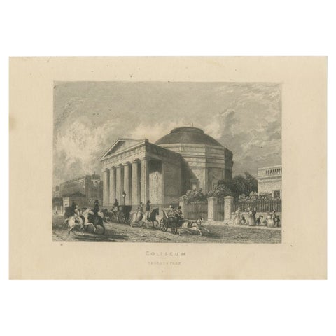 Antique Print of the London Colosseum, c.1840