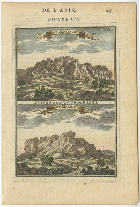 Two Antique Views of the Ruins of the Tower of Babel, Babylon, 1683, view 2