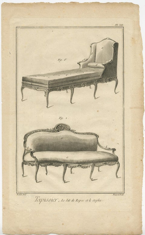 Set of 5 Antique Prints of Various Furniture by Benard 'c.1785', view 6